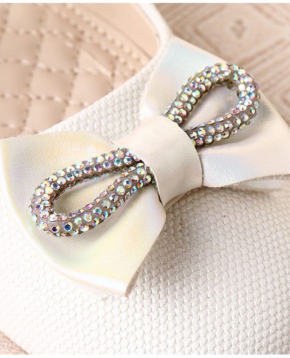 Cute Walk by Babyhug Ballerina with Velcro Closure & Bow Applique - Sliver