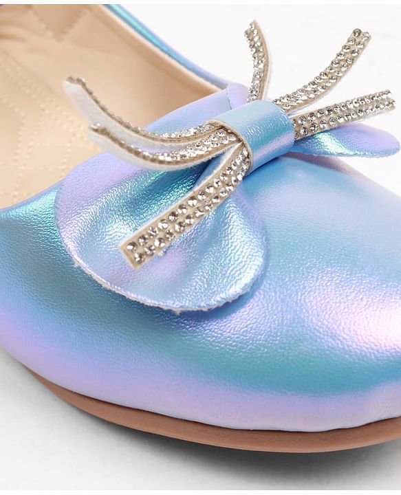 Cute Walk by Babyhug Velcro Closure Ballerina with Bow Applique - Blue