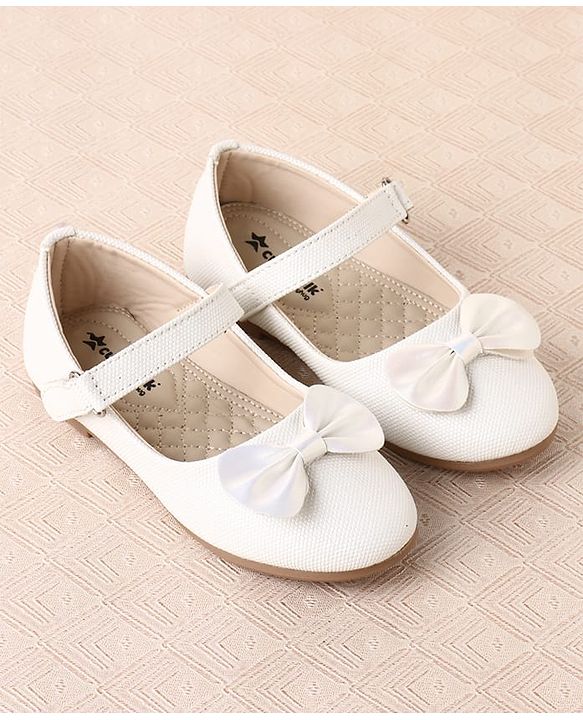 Cute Walk by Babyhug Ballerina with Velcro Closure & Bow Applique - Silver