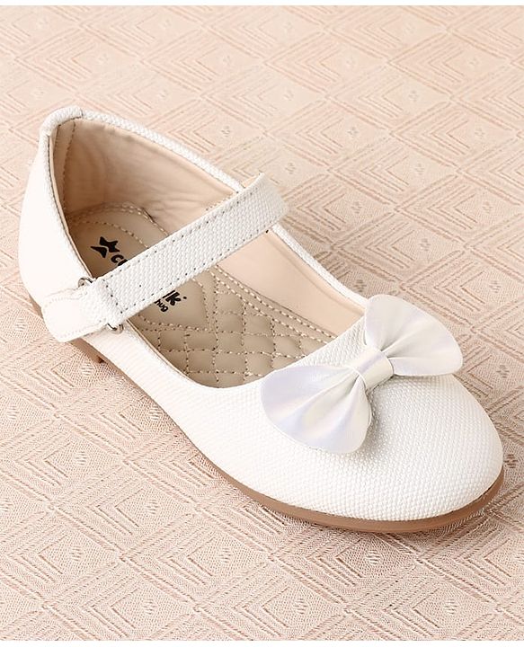 Cute Walk by Babyhug Ballerina with Velcro Closure & Bow Applique - Silver