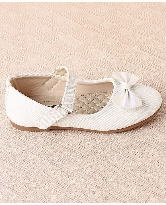 Cute Walk by Babyhug Ballerina with Velcro Closure & Bow Applique - Silver