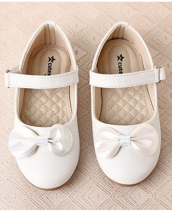 Cute Walk by Babyhug Ballerina with Velcro Closure & Bow Applique - Silver