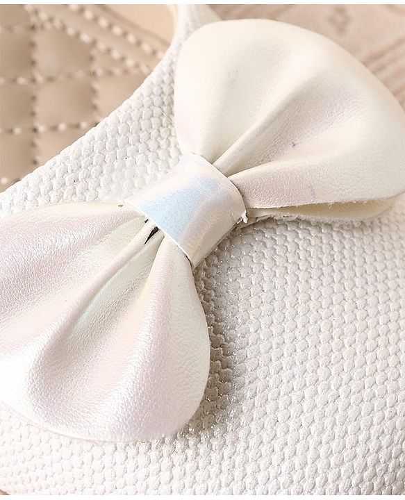 Cute Walk by Babyhug Ballerina with Velcro Closure & Bow Applique - Silver