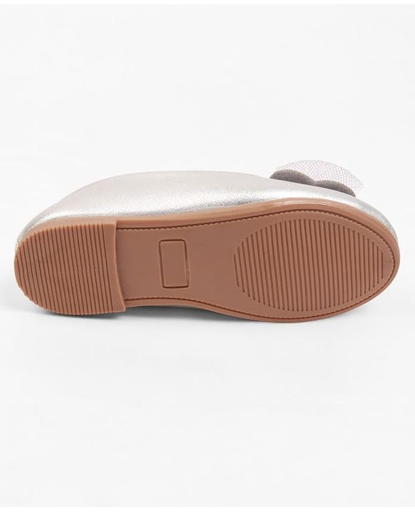 Cute Walk by Babyhug Slip On Ballerina With Bow Applique - Silver