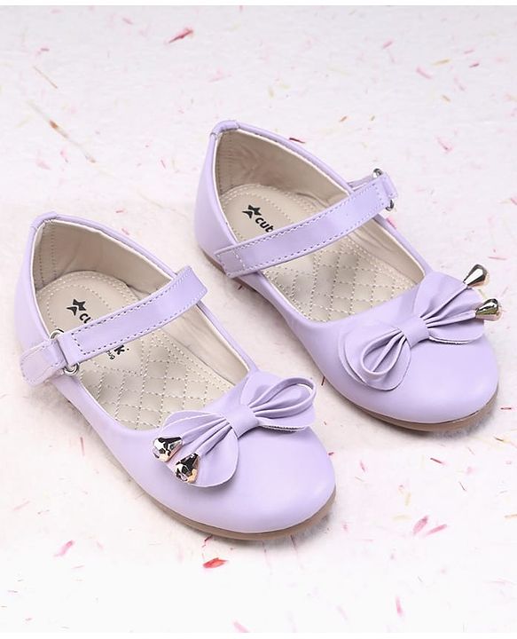 Cute Walk by Babyhug Ballerina Velcro Closure with Bow Applique - Purple