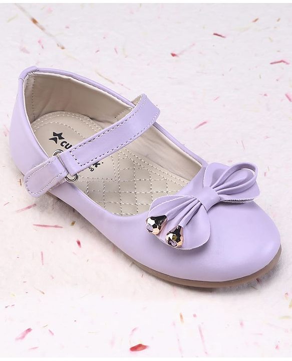 Cute Walk by Babyhug Ballerina Velcro Closure with Bow Applique - Purple