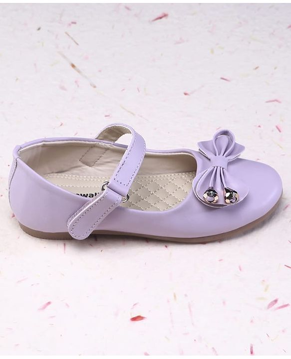 Cute Walk by Babyhug Ballerina Velcro Closure with Bow Applique - Purple