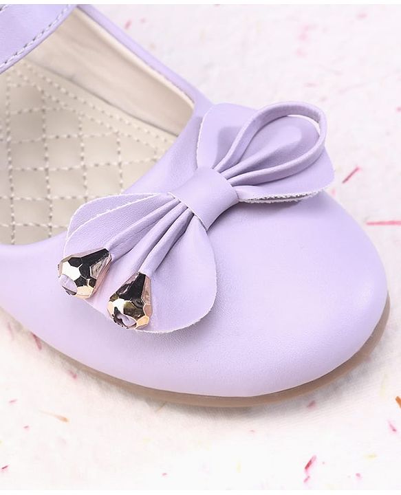 Cute Walk by Babyhug Ballerina Velcro Closure with Bow Applique - Purple