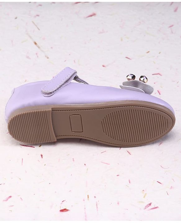 Cute Walk by Babyhug Ballerina Velcro Closure with Bow Applique - Purple