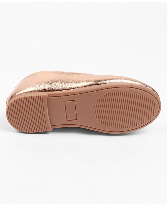 Cute Walk by Babyhug Slip On Ballerina with Bow Applique - Golden