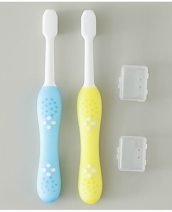 Babyhug Ultra Soft Bristles Kids Toothbrush Cute Crocodile & Rabbit Print Pack of 2 Green & Pink| Anti-slip Handle| Gentle on Gums| Ideal Head Size| Encourages Self Brushing