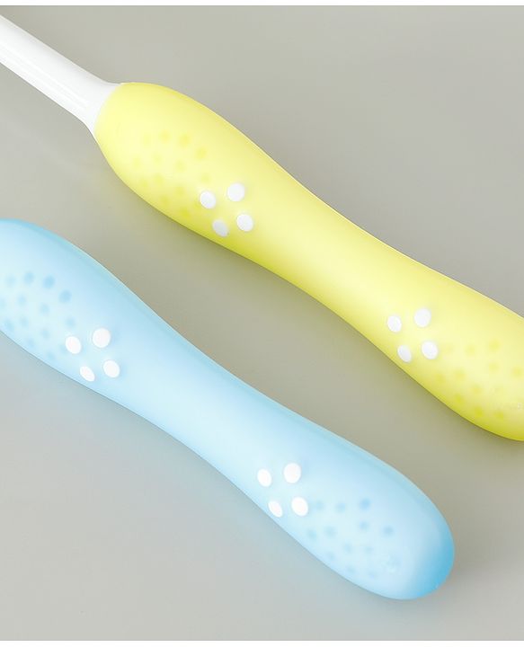 Babyhug Ultra Soft Bristles Kids Toothbrush Cute Crocodile & Rabbit Print Pack of 2 Green & Pink| Anti-slip Handle| Gentle on Gums| Ideal Head Size| Encourages Self Brushing
