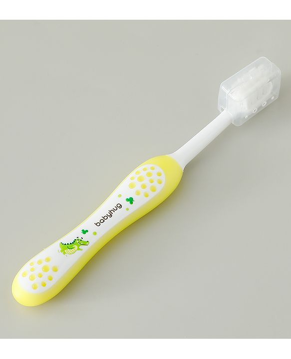 Babyhug Ultra Soft Bristles Kids Toothbrush Cute Crocodile & Rabbit Print Pack of 2 Green & Pink| Anti-slip Handle| Gentle on Gums| Ideal Head Size| Encourages Self Brushing
