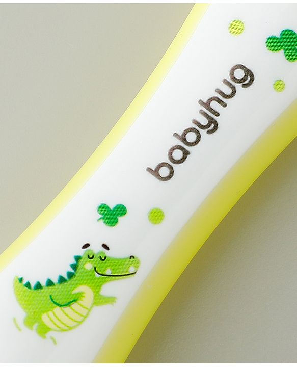 Babyhug Ultra Soft Bristles Kids Toothbrush Cute Crocodile & Rabbit Print Pack of 2 Green & Pink| Anti-slip Handle| Gentle on Gums| Ideal Head Size| Encourages Self Brushing