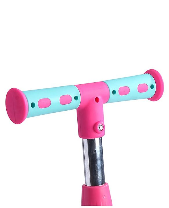 Babyhug 3 Wheel Foldable Kids Scooter with LED Light 4 Level Height Adjustment - Pink| Lean to Steer| Stable Design| Toy for 3 to 14 year Boys and Girls| Sport Gift| Promotes Physical Activity