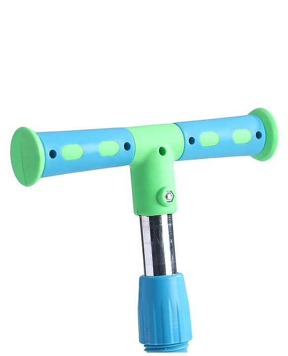 Babyhug 3 Wheel Foldable Kids Scooter with LED Light 4 Level Height Adjustment - Blue| Lean to Steer| Stable Design| Toy for 3 to 14 year Boys and Girls| Activity Gift| Promotes Physical Activity