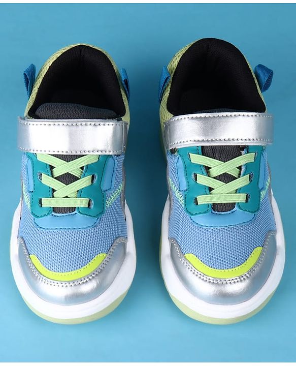 Pine Kids Casual Shoes with Velcro Closure - Green & Teal