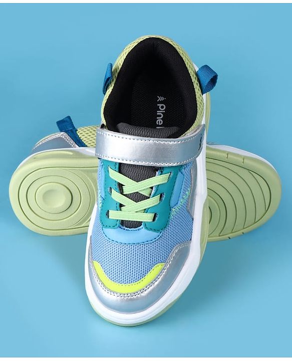 Pine Kids Casual Shoes with Velcro Closure - Green & Teal