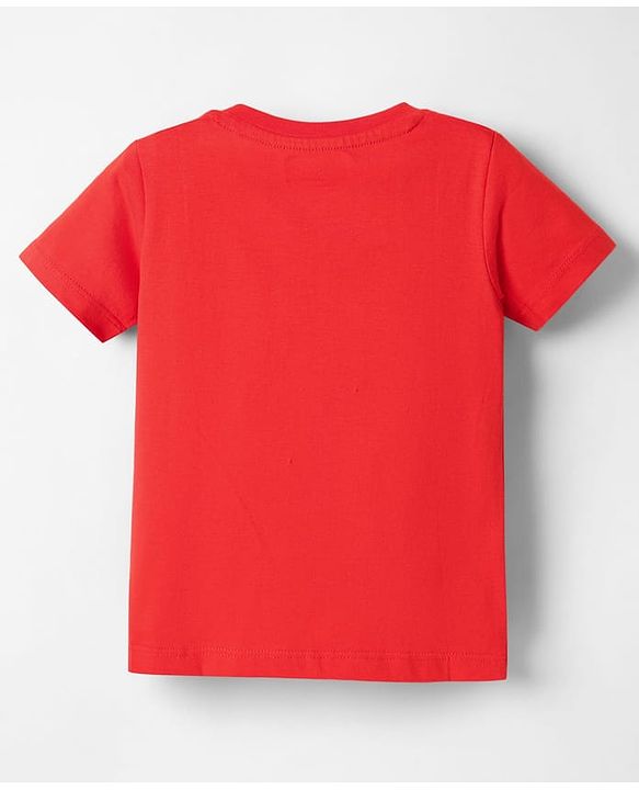 Babyhug Marvel Single Jersey Knit Half Sleeves T-Shirt with Iron Man Graphics - Red