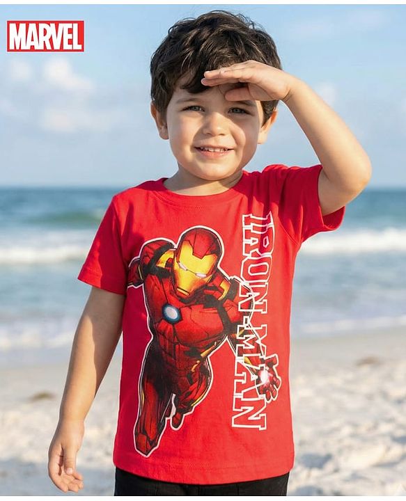 Babyhug Disney Single Jersey Knit Half Sleeves Short Night Suit With Winnie & Friends Graphics - White & Red main image 0