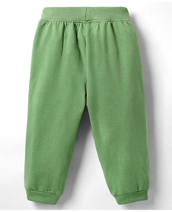 Babyhug Disney Single Jersey Knit Full Sleeve T-Shirt And Joggers With Mickey & Friends Graphics - Olive Green