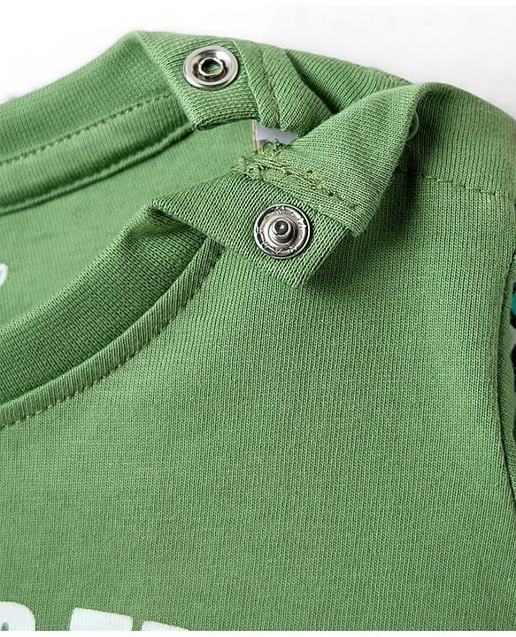 Babyhug Disney Single Jersey Knit Full Sleeve T-Shirt And Joggers With Mickey & Friends Graphics - Olive Green