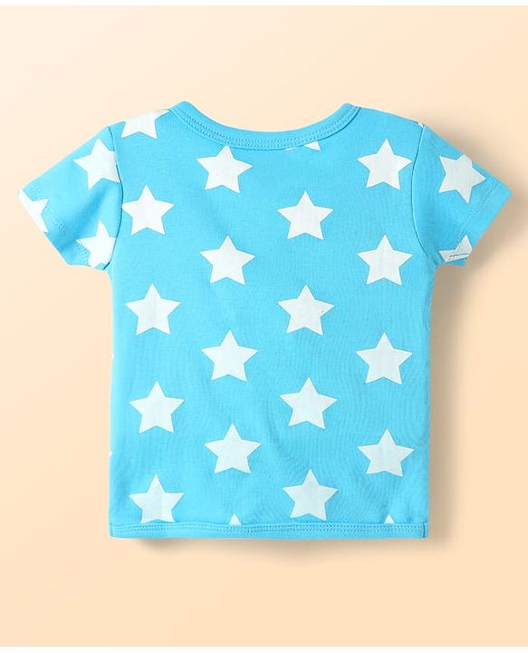 Babyhug 100% Cotton Interlock Knit Half Sleeves Front Open jhabla with Stripe Design & Star Print Pack of 5 - Multicolor