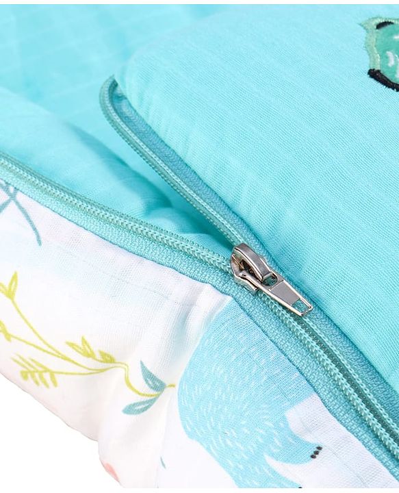 Babyhug Premium Muslin Sleeping Bag Bear Print - Multicolor| Easy Zipper Closure| New Born Gifting| Boys & Girls| Warm and Cozy| Travel Friendly