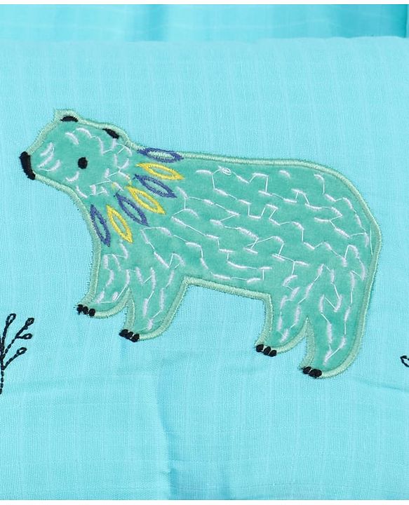 Babyhug Premium Muslin Sleeping Bag Bear Print - Multicolor| Easy Zipper Closure| New Born Gifting| Boys & Girls| Warm and Cozy| Travel Friendly