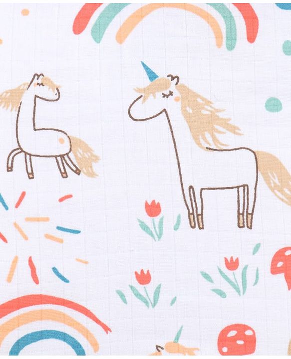 Babyhug Premium Muslin Sleeping Bag Bear Print - Multicolor| Easy Zipper Closure| New Born Gifting| Boys & Girls| Warm and Cozy| Travel Friendly