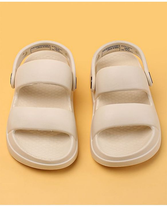 Pine Kids Solid Clogs With Back Strap - Beige