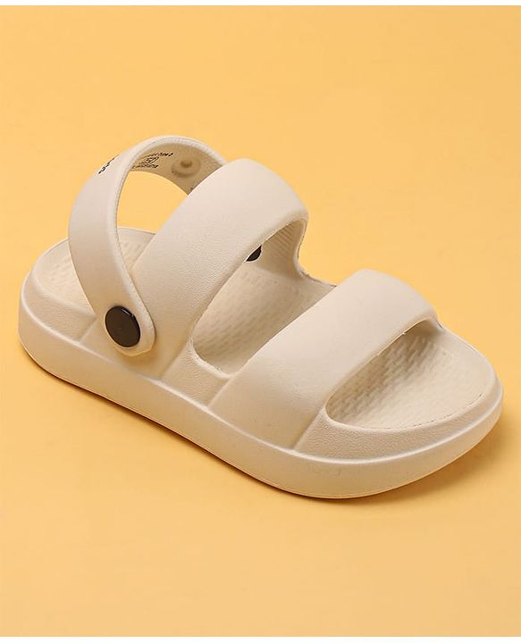 Pine Kids Solid Clogs With Back Strap - Beige