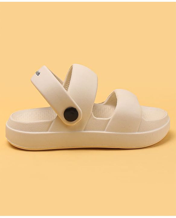 Pine Kids Solid Clogs With Back Strap - Beige