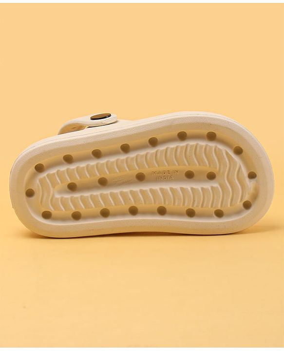 Pine Kids Solid Clogs With Back Strap - Beige
