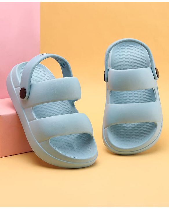Pine Kids Back Strap Solid Color Clogs - Blue