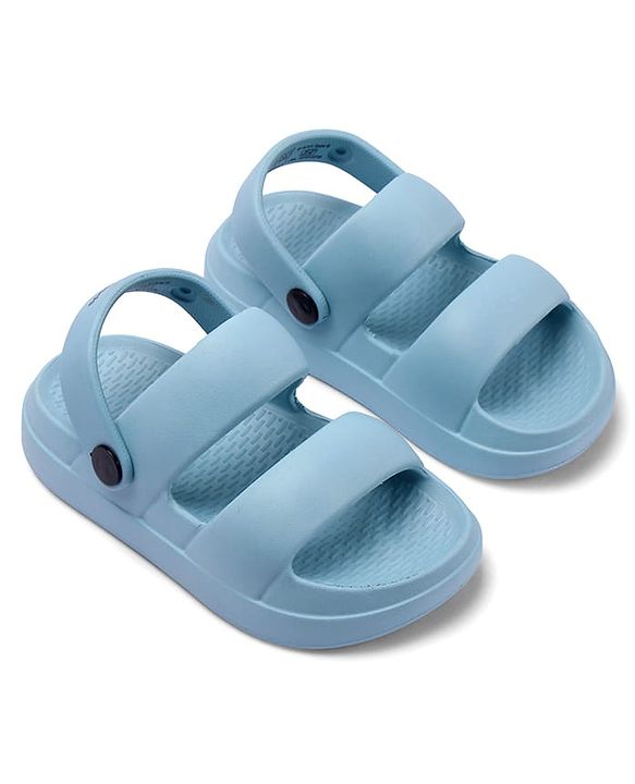 Pine Kids Back Strap Solid Color Clogs - Blue