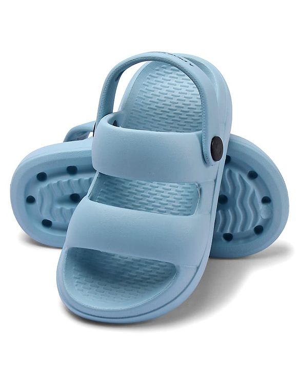 Pine Kids Back Strap Solid Color Clogs - Blue