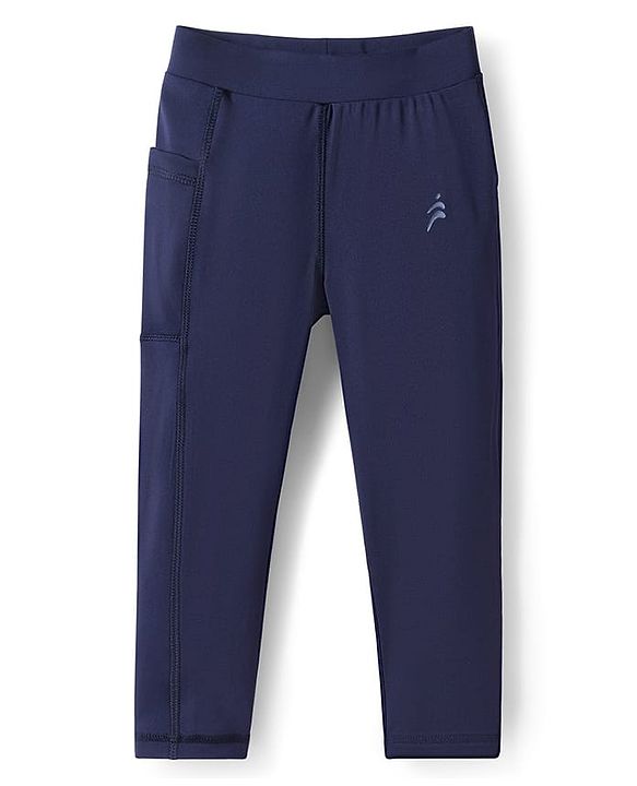 Pine Active Premium Knit Ultra Comfort Super Stretch Aero Soft Capri Leggings - Navy Blue