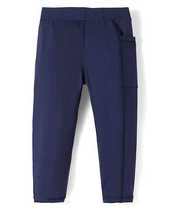 Pine Active Premium Knit Ultra Comfort Super Stretch Aero Soft Capri Leggings - Navy Blue