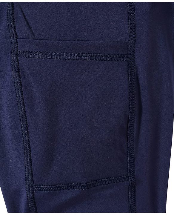 Pine Active Premium Knit Ultra Comfort Super Stretch Aero Soft Capri Leggings - Navy Blue