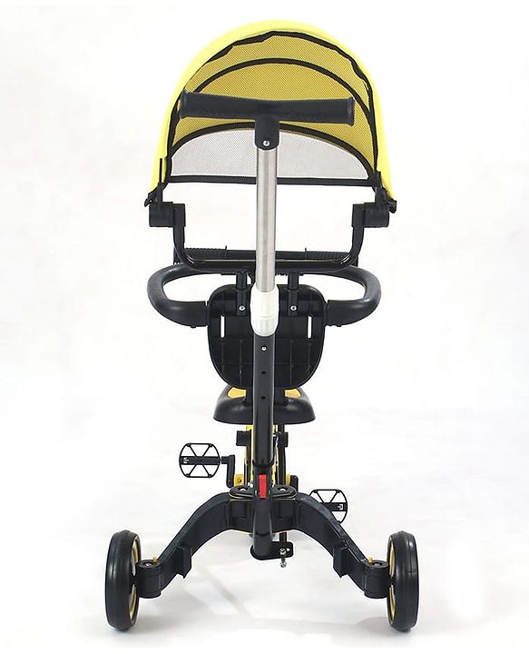 Babyhug 7 in 1 Baby Cycle Tricycle with Adjustable Parent Handle - Yellow