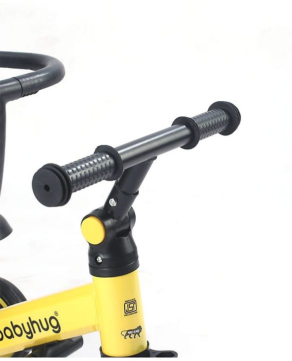 Babyhug 7 in 1 Baby Cycle Tricycle with Adjustable Parent Handle - Yellow