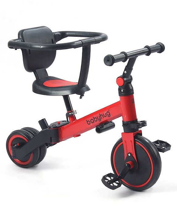 Babyhug 7 in 1 Baby Cycle Tricycle with Adjustable Parent Handle - Yellow
