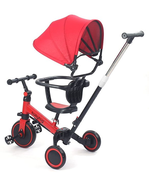 Babyhug 7 in 1 Baby Cycle Tricycle with Adjustable Parent Handle - Yellow