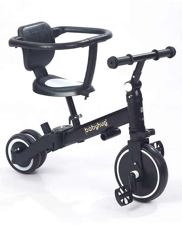 Babyhug 7 in 1 Baby Cycle Tricycle with Adjustable Parent Handle - Yellow