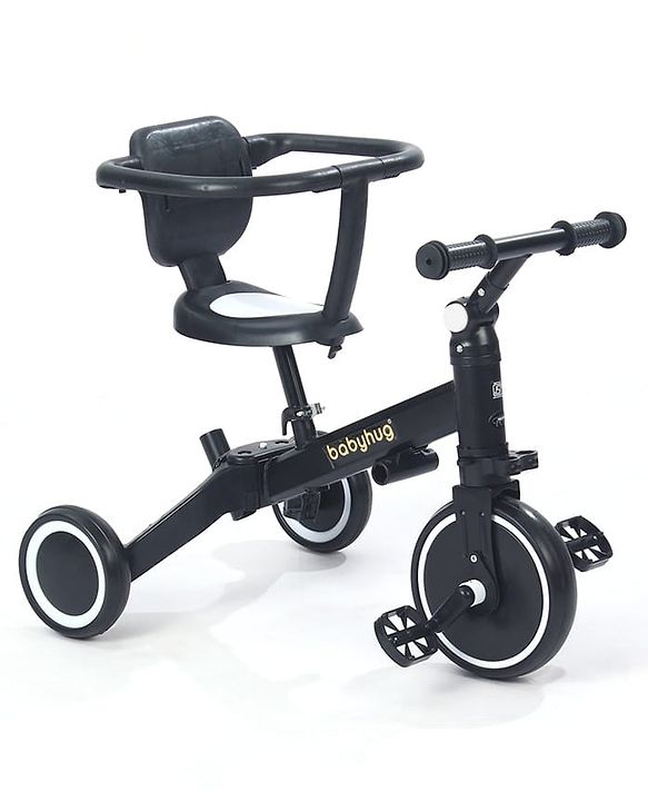 Babyhug 7 in 1 Baby Cycle Tricycle with Adjustable Parent Handle - Yellow