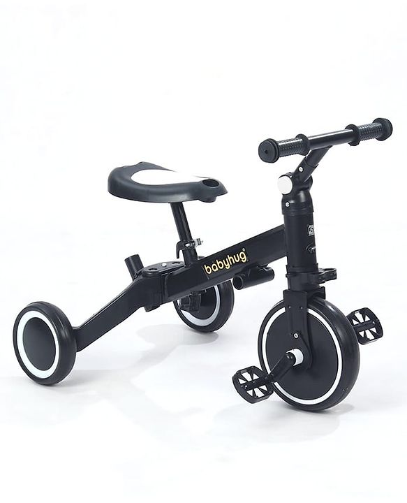 Babyhug 7 in 1 Baby Cycle Tricycle with Adjustable Parent Handle - Yellow