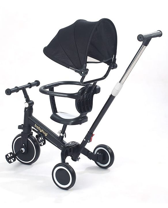 Babyhug 7 in 1 Baby Cycle Tricycle with Adjustable Parent Handle - Yellow