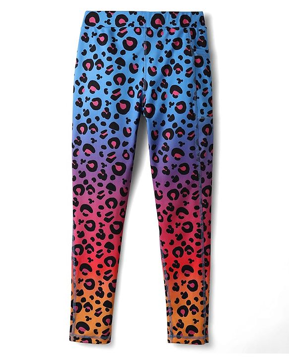 Pine Active Knit Full Length Super Stretch Leggings with Cheetah Print - Multicolor
