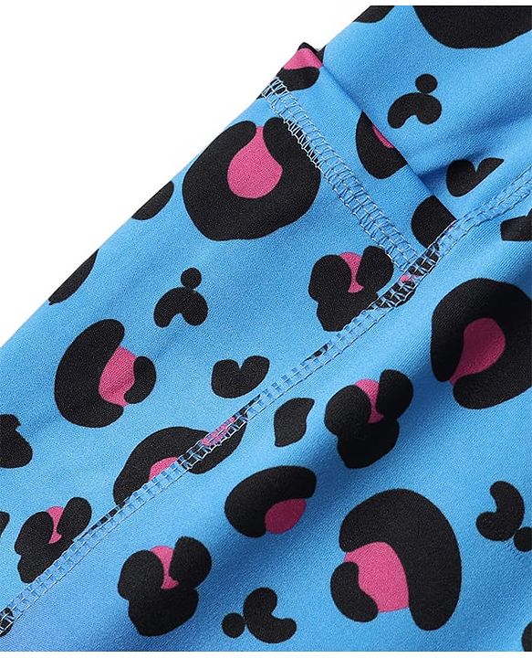 Pine Active Knit Full Length Super Stretch Leggings with Cheetah Print - Multicolor